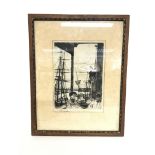 A Framed sketch Drypoint engraving- Rotherhithe, s