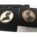 A collection of six framed miniature portraits inc