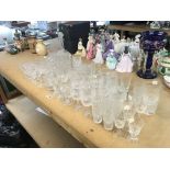 A large collection of cut glass including Thomas W