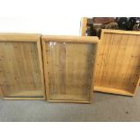 Three wall display cabinet with glass fronts and s