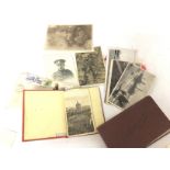 A collection of WW1 postcards, poem/autograph book