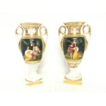 A pair of gilted porcelain vases decorated with ha