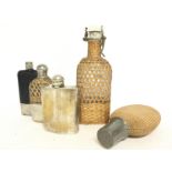 Various vintage hipflasks and travelling flasks wi