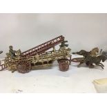 An interesting cast iron model of a horse drawer f