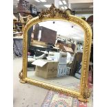 Victorian style giltwood Oval mantle mirror , appr