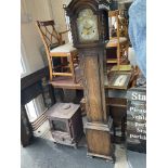 A 1950s oak granddaughter clock, Catagory D. 171cm