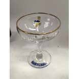 A collection of Babycham glasses