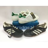 Two pairs of vintage Adidas trainers comprising a