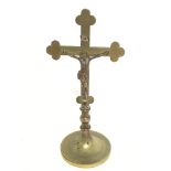Antique brass crucifix , 20cm tall.