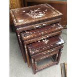 A nest of Chinese mother of pearl inlaid tables (4