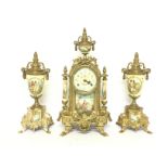 Ceramic & gilt brass Franz Hermle Italian clock ga