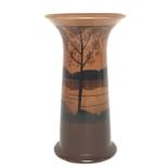 Ault pottery vase with tree decoration. Approximat