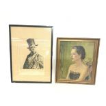 Framed portrait of a Gentlemen & oil painting of a