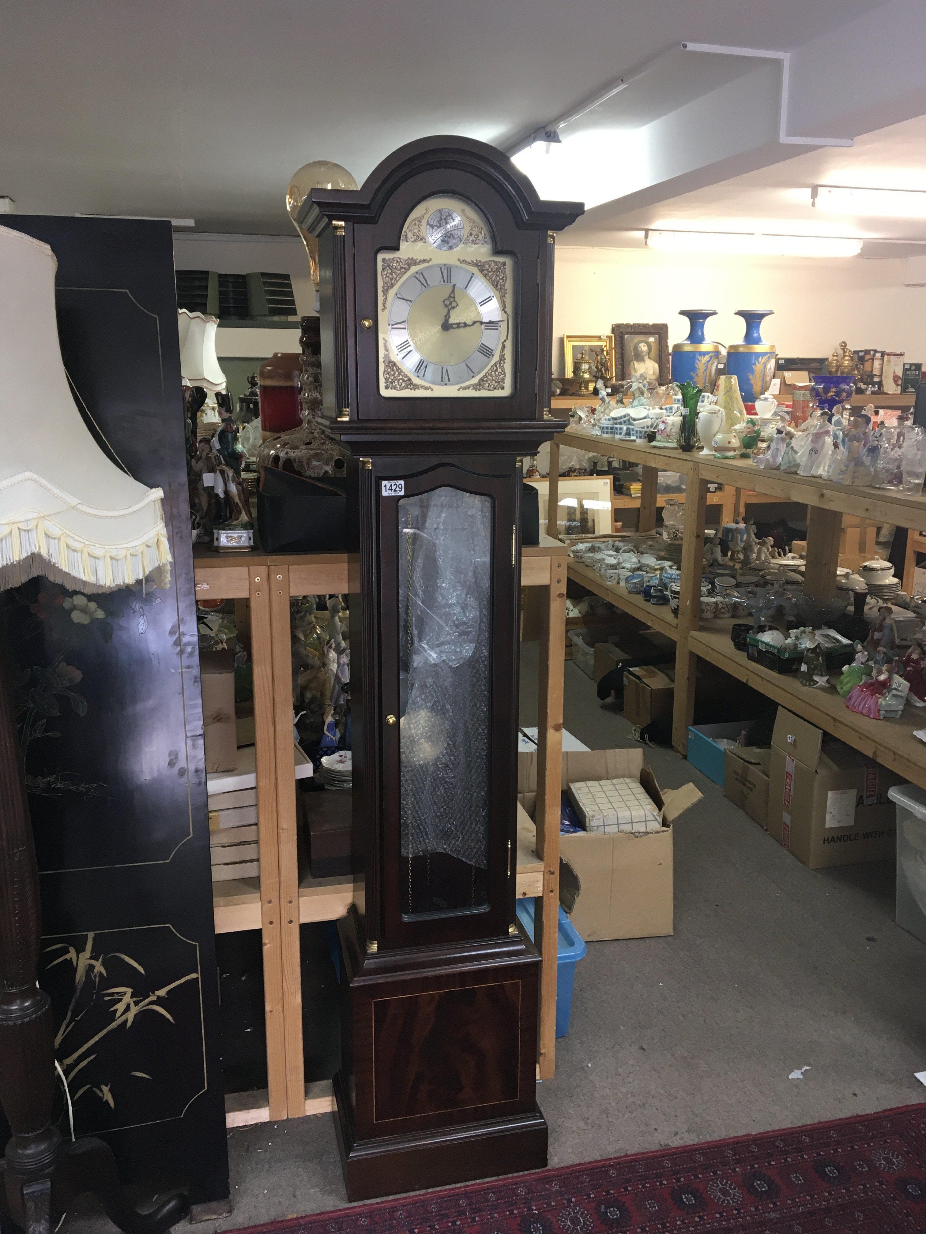 A Mahogany long case clock with three visible weig - Image 2 of 2