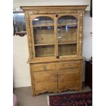 A large Victorian pine glazed dresser, 137 x 204cm