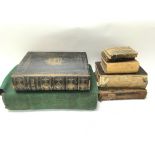 A collection of antique bibles.