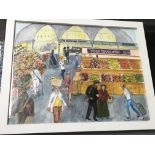 Art work using mixed media showing borough market