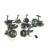 Collection of spinning reels including Shakespeare