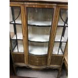 A Edwardian display cabinet the single door enclos