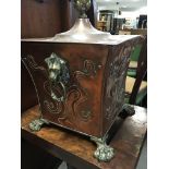 A copper coal scuttle with Art nouveau influence a