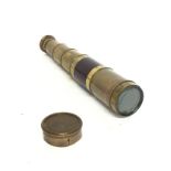 A late 19th century six draw telescope, postage ca