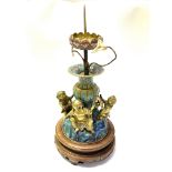 A 19th bronze and cloisonnÃ© pricket candlestick w