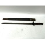 A british 1907 bayonet with scabbard. Blade length