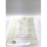 A page signed by them 1962 Pakistan cricket team.
