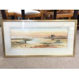 A framed watercolour by Thomas Sidney, a view of B