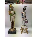 Four ceramic Napoleonic figures in various uniform
