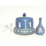 A Wedgwood Jasperware cheese dish and small Wedgew