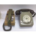 Two vintage rotary dial telephones. Shipping categ