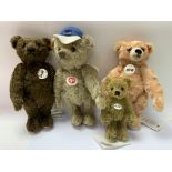 4 small Steiff teddy bears.