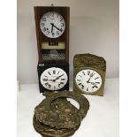 Two French metal cased 19th century wall clocks an