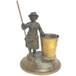 Small Victorian matchholder & striker with standin