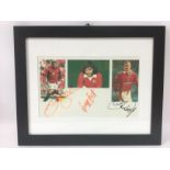 A framed and signed montage of Manchester United N