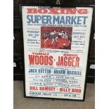 A 1936 framed, A2 size boxing poster. Tommy Woods