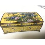 A Quality Japanese CloisonnÃ© dome top box decorat