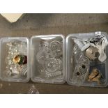 Three boxes containing cut glass and ceramics (3)