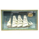 A cased model ship, The Olivebank 1892. Case Dimen