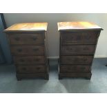 A pair of 20th century small chest of drawers. Eac