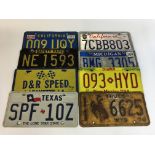 A collection of American number plates and associa