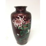 A Quality Japanese CloisonnÃ© vase decorated with