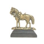 Victorian brass and iron horse door stop, approxim