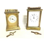 Brass vase carriage clocks , with keys. Postage ca