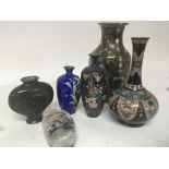 A collection of Japanese and Chinese CloisonnÃ© va