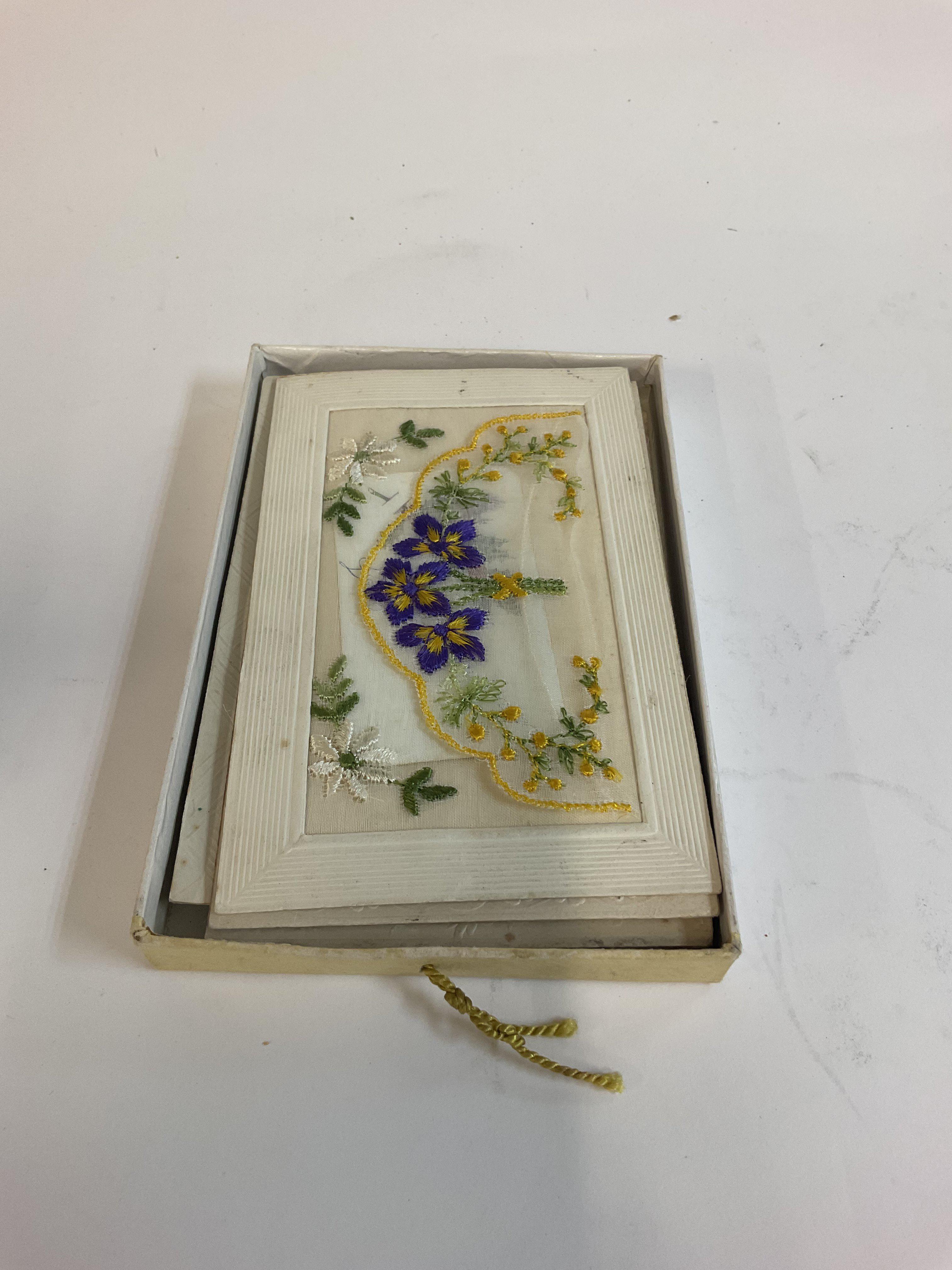 A post card album along with silk cards. - Image 2 of 5