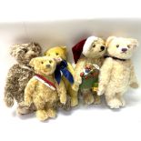 5 small Steiff Mohair teddy bears. (D)