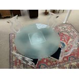 A Modern design Perspex dining table and 4 matchin
