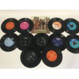A collection of 7inch singles by artists from the